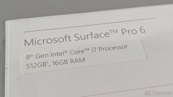 NOVÝ Microsoft Surface Pro 6 i7-8650U 16GB RAM 512GB W10P - 3