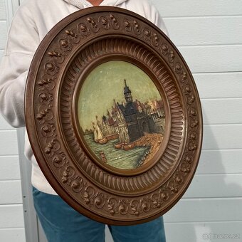 1ze2 Johannes Maresch sbírkový talíř 19.stol top kus - 3