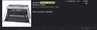 Babygo cestovní postýlka šedá - 3