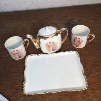 Porcelánová mokka souprava konvice šálky tác Stará Role - 3