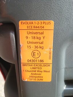 Dětská sedačka Britax Evolva Plus pro dítě 9-36 kg - 3