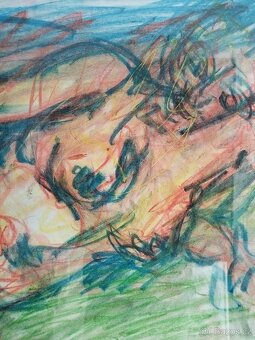 obraz LEŽÍCÍ DÁMA, akt, pastel, Antonín Kroča 2008 - 3