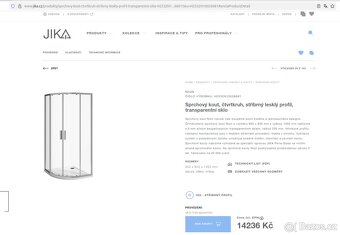 Sprchový kout, čtvrtkruh, stříbrný Jika - 3