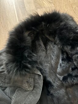 Džínová bunda s pravou kožešinou - 3