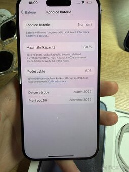 Apple iPhone 15 Pro 128 GB Modrý titan, TOP STAV - 3