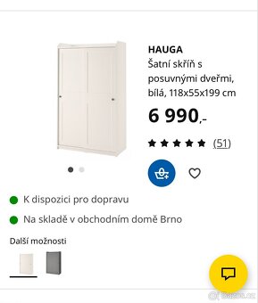 Skříň HAUGA IKEA bílá - 3