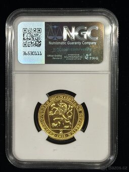 Zlatý československý 2 dukát Karel IV. 1978 NGC MS67 - 3