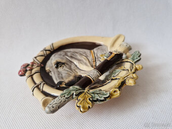 Starožitný myslivecký keramický popelník Wilhelm Schiller - 3