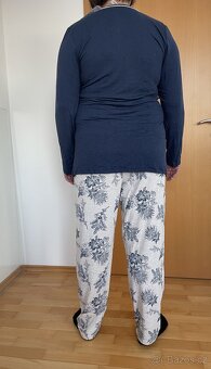 4XLTmavě modrá sada 2 kusů dámského domácího oblečení/pyžama - 3