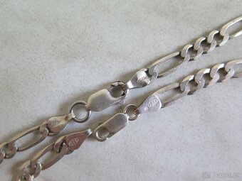 Pánský řetízek a náramek - stříbro 925  vazba Figaro - 3