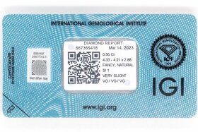 Diamant - Natural Fancy Light Brownish Yellow - 0,50ct - SI1 - 3