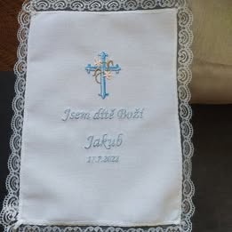 Křestní  rouška na přání - 3
