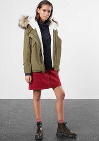 S.Oliver khaki zimní bunda s imitací kožešiny, vel. L - 3