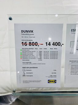 IKEA DUNVIK luxusní boxspring postel 180x200 + matrace - 3