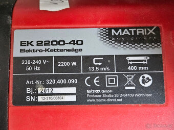 Elektrická řetězová pila MATRIX EK 2200-40 - 3