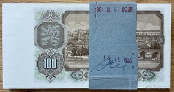 RARITNÍ BALÍČEK 100 Kčs 1953 s bankovní páskou UNC - 3