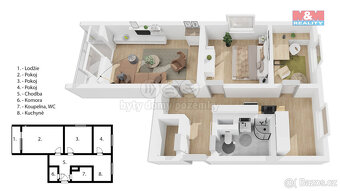 Prodej bytu 3+1, 65 m², Trutnov, ul. Kryblická - 3