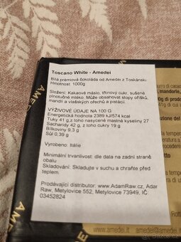 Bílá prémiová čokoláda značky Amedei - 1kg balení - 3