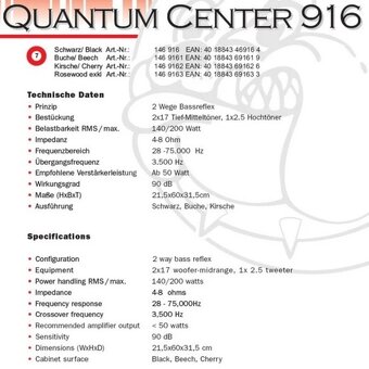 Centrální reproduktor MAGNAT QUANTUM 916 - 3