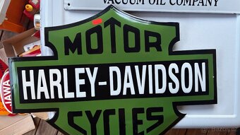 smaltovaná cedule Harley Davidson velká - 3
