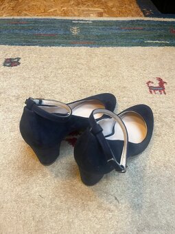 Tmavě modré lodičky na podpatku, na ples, vel. č. 38, nové - 3