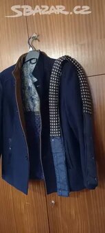 Pánský společenský flaušový kabát, velikost S - 3