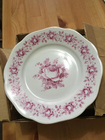 Karlovarský porcelán Antonieta, růžové květy, retro - 3