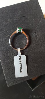 Prodám nový stříbrný prsten se smaragdem 1.12 karátů. - 3