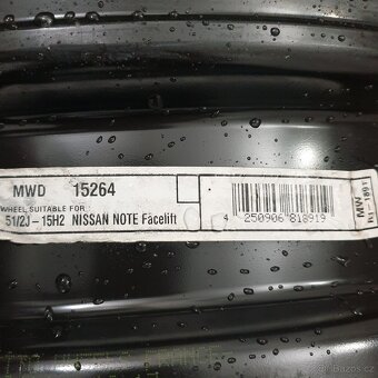 Disky na Nissan Note 5.5Jx15 ET40 č. AF173 - 3