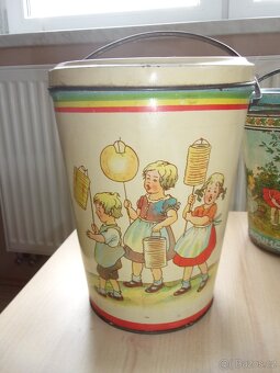 SBĚRATELSKÝ STARÝ PLECHOVÝ KYBLÍK, KBELÍK S UCHEM - 3
