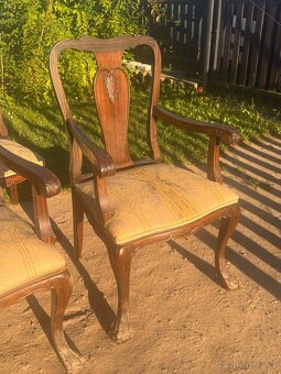 Set židlí styl Chippendale 6+2 masivní jako nové - 3