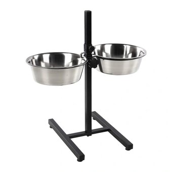 Stojan včetně nerezových misek 2 x 27 cm (2 x 4000 ml), L - 3