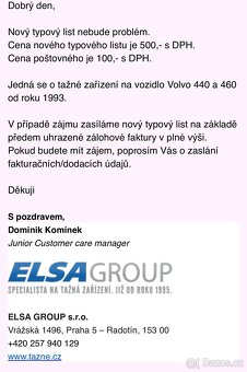 tažné zařízení Volvo 440 a 460 od roku 1993. - 3