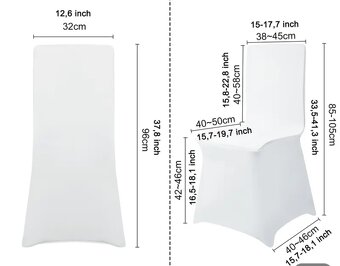 Potah na svatební židle stretch bílý + mašle - 3