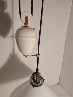 porcelánová stahovačka, bílé stínidlo, TOP stav - 3