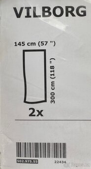 Závěsy IKEA VILBORG, 145×300 cm, 2 ks – nové, nepoužité - 3