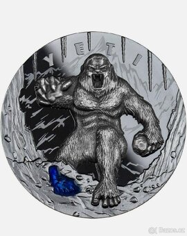 stříbrná sberatelska mince Yeti 2uncová stříbrná mince, 500k - 3