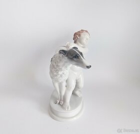 Starožitná porcelánová figura - putto a barzoj - Rosenthal - 3