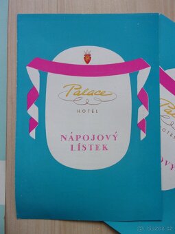 STARÝ JÍDELNÍ A NÁPOJOVÝ LÍSTEK - HOTEL PALACE PRAHA - 3