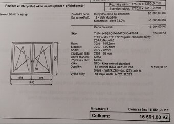Nové plastové okno 1750x1360 zlatý dub - 3