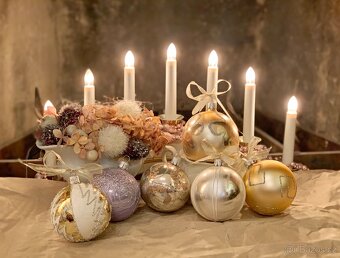 Tradiční Vánoční ozdoby Koule sklo Mix (Box 6 ks) - 3