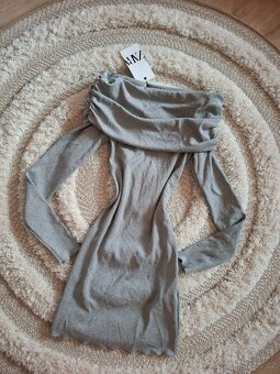 Třpytivé off shoulder šaty Zara - 3