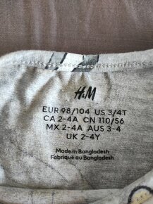 Dívčí šaty HM (zajíčci), velikost 98/104 - 3