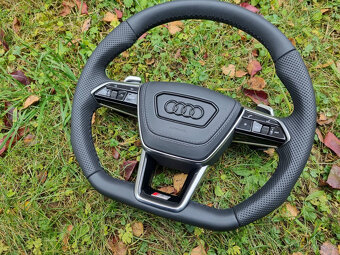 AUDI A6 C8 A8 SQ8 Q8 VOLANT kozeny zkoseny perforovana koža - 3