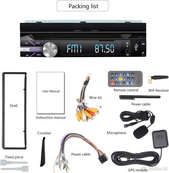Autorádioandroid 10 Single Din autorádio s Bluetooth, sateli - 3