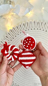 Háčkované vánoční ozdoby – sada dekorací - 3