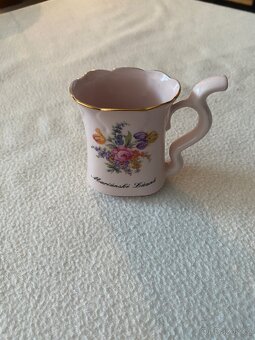 Růžový porcelán – starožitná dekorativní sada - 3