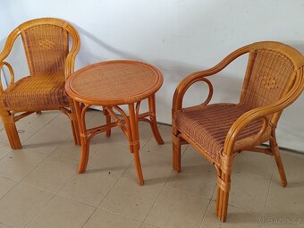 Ratanová sestava - křesílka a stolek - 3