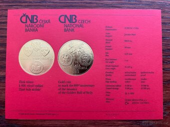 Zlatá mince 10000 Kč Zlatá bula sicilská 1 Oz 2012 Proof - 3
