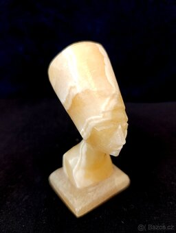 Egyptské sošky - sfinga a Nefertiti z egyptského aragonitu - 3